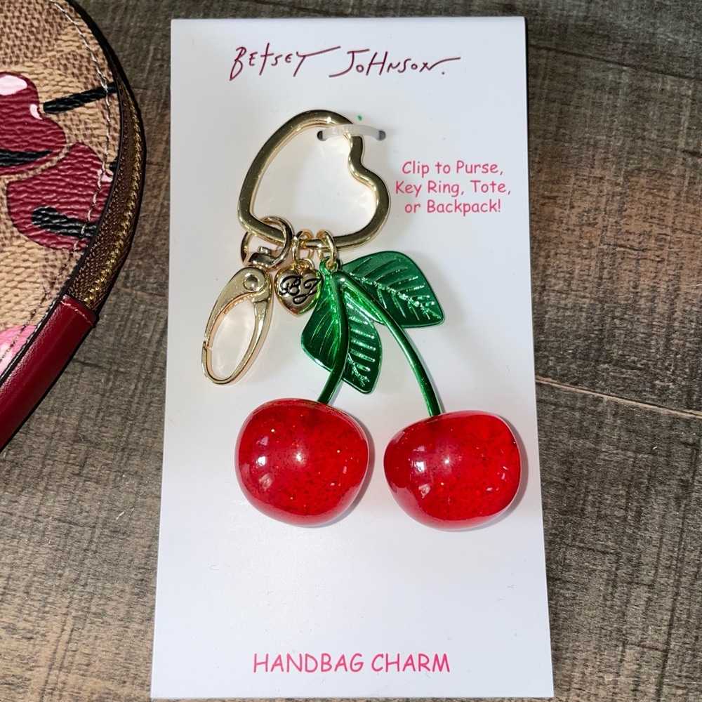🍒 Betsey Johnson Vibrant Red Cherry Handbag Charm
